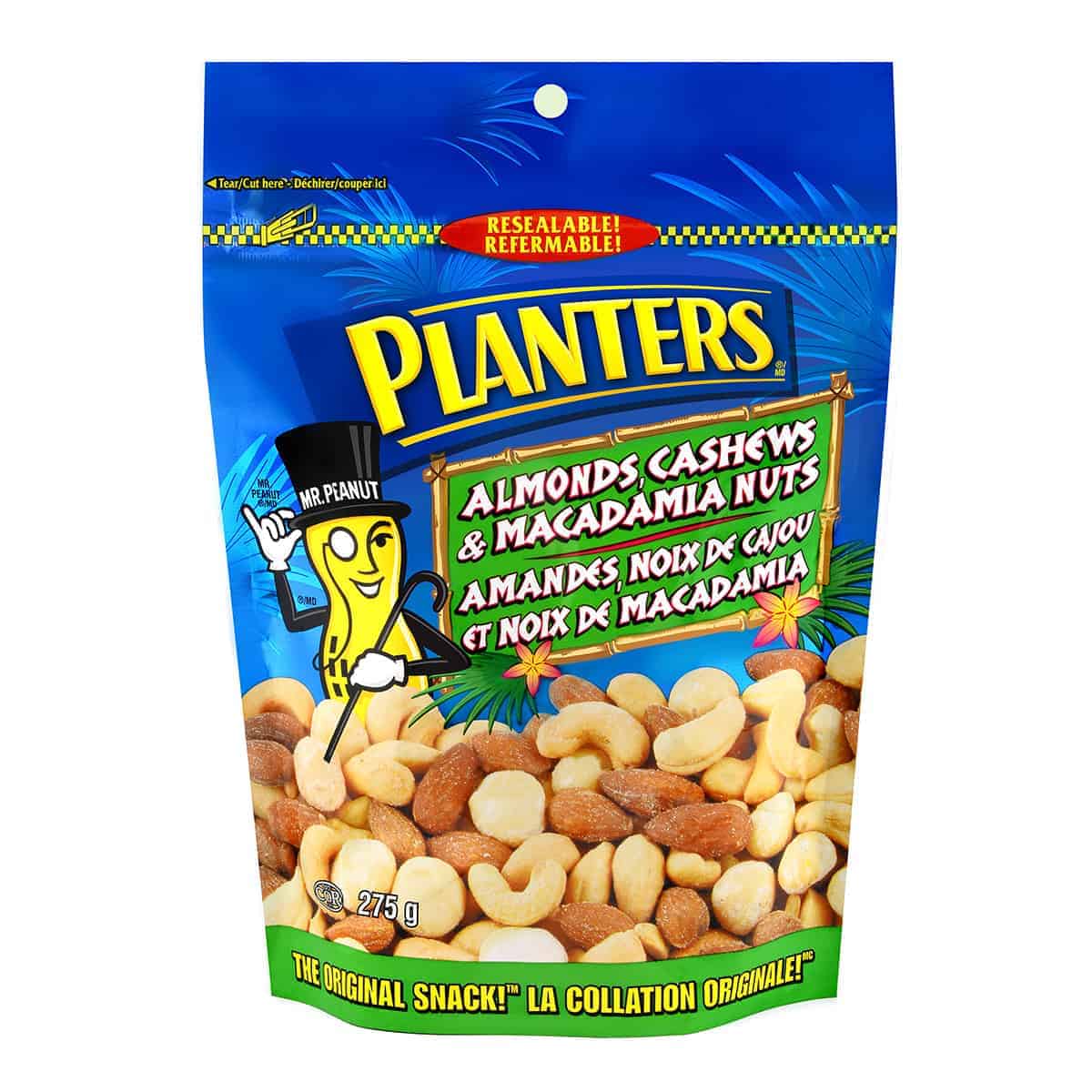Navigation menu The Planters tradition started with serving peanuts shelled, husked, and salted to perfection over years ago. We now offer a variety of nuts in a variety of flavours.